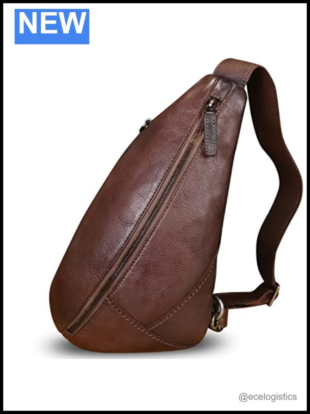 Genuine Leather Sling Backpack Crossbody Shoulder Bag with Pockets
